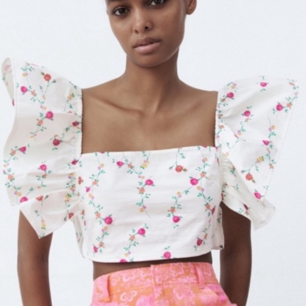 Zara Floral Print Crop Top